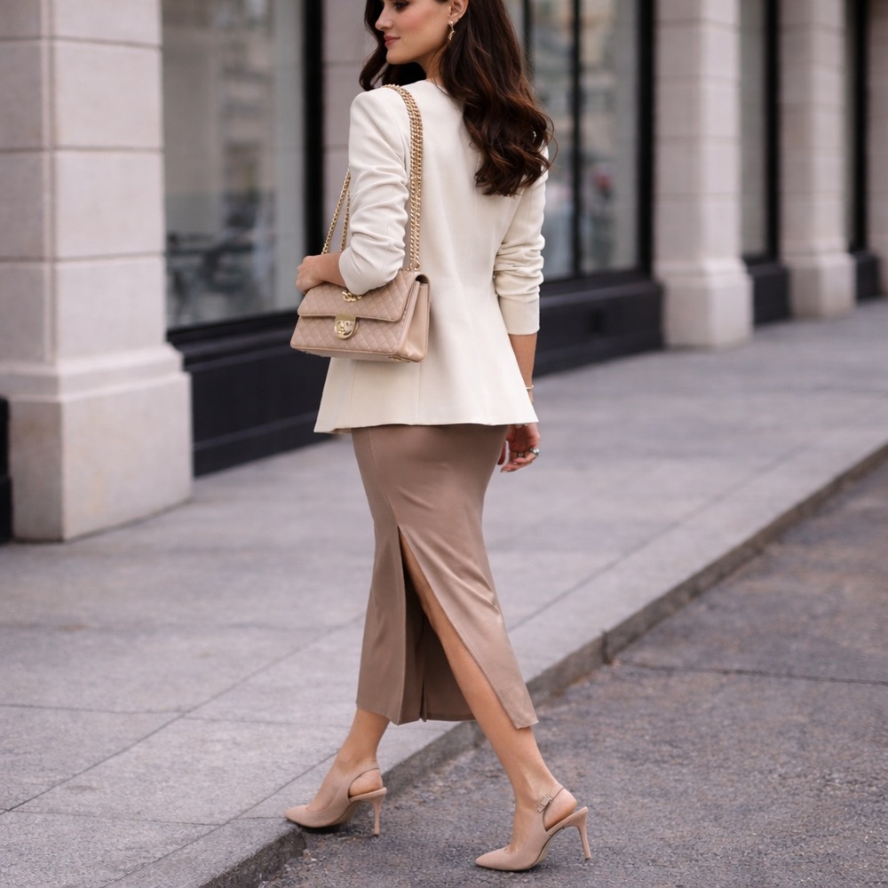 Prada Nude Suede Slingback Heels